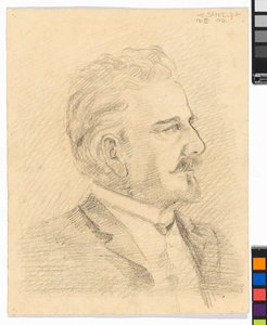 Leopold Czihaczek in Profile by Egon Schiele