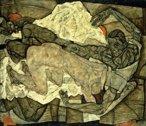 Lovers by Egon Schiele