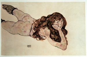 Naked Feminine with Flat Belly. Drawing by Egon Schiele