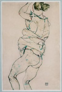 Nude with Raised Left Arm by Egon Schiele