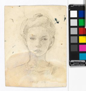 Portrait of a Girl; Reverse: Animal Drawings by Egon Schiele