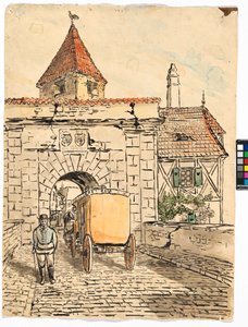 City Gate with Carriage (Student Work) by Egon Schiele