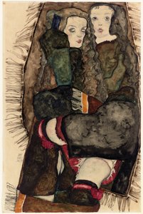 Two Girls on a Fringed Blanket