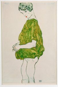 Woman, Standing, with Hands Clasped by Egon Schiele