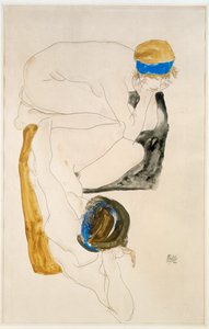 Two Reclining Figures by Egon Schiele