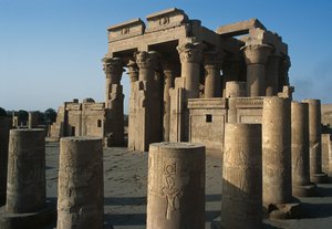 View of the Roman and Ptolemaic Double Temple of Sobek and Haroeris on the River Nile