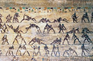 Fight Scenes, Wall Painting, Kethi Tomb, Beni Hasan Necropolis, Egypt, Egyptian Civilization, Middle Kingdom, Dynasty XII