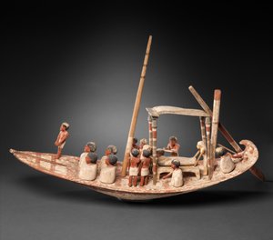 Model Sailing Boat Transporting a Mummy, c.1900–1885 BC