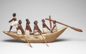 Model Sailing Boat from the Tomb of Khety (Beni Hasan) Middle Kingdom, c.2010 B.C. - 1950 B.C. by Egyptian 12th Dynasty