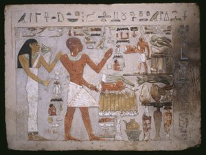 Wall Fragment from the Tomb of Amenemhet and His Wife Hemet by Egyptian 12th Dynasty