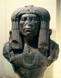Bust of Amenemhat III representing as priest, from Fayum, Middle Kingdom, Dynasty XII