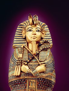 Detail of the Front View of One of the Canopic Coffins, from the Tomb of Tutankhamun by Egyptian 18th Dynasty