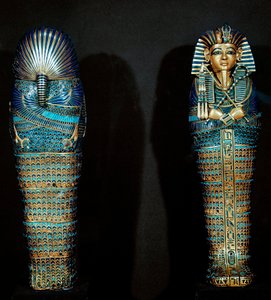 Egyptian Antiquity: Gilded Gold Sarcophagus Used to Contain the Deceased