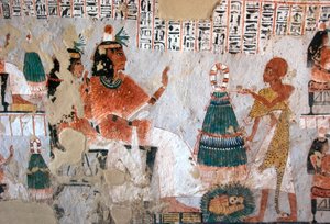 Representation of Roy and his wife Nebtawy facing a high priest