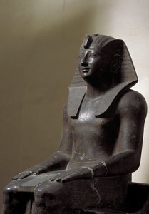 Sculpture of Basanite Representing the Ruler Thutmosis III by Egyptian 18th Dynasty