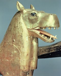 Funerary bedhead in the form of the goddess Tueris, from the tomb of Tutankhamun