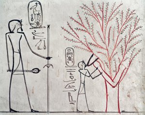 Isis Metamorphosed into a Sycamore Tree Suckling Tuthmosis III by Egyptian 18th Dynasty