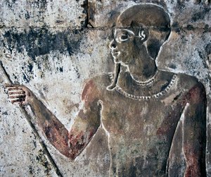 Painted Relief, Mortuary Temple of Hatshepsut, Deir el-Bahri, Luxor, Thebes (Unesco World Heritage List) by Egyptian 18th Dynasty