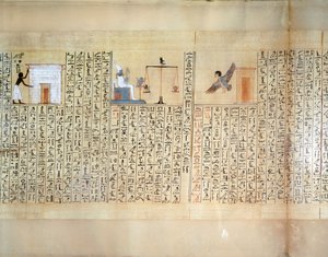 Papyrus Depicting the Weighing of the Heart, from Book of the Dead of Maiherperi by Egyptian 18th Dynasty