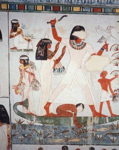 Scene of Hunting and Fishing in the Marshes by Egyptian 18th Dynasty