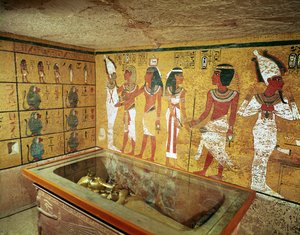The burial chamber in the Tomb of Tutankhamun