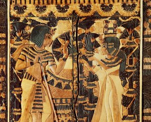 Top panel from a coffer, from the Tomb of Tutankhamun, New Kingdom by Egyptian 18th Dynasty