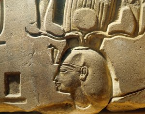 Fragment of relief depicting Ramses II and cartouches, Luxor, Ancient Thebes, Assasif Valley by Egyptian 19th Dynasty