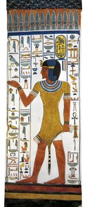 Mural Painting on Pillar in Burial Chamber, Tomb of Nefertari, Valley of the Queens, Luxor, Thebes, Egypt by Egyptian 19th Dynasty