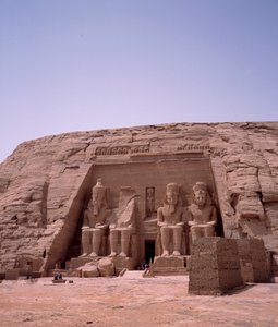 Colossus of the Temple of Ramses II, 1271-1256 BC, Abu Simbel, Aswan, Egypt by Egyptian 19th Dynasty