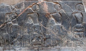 Egyptian antiquity: detail of a relief decorating the emblems of the territories conquered by Pharaoh Ramses II