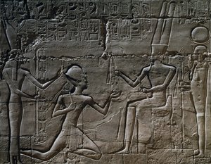 Ramesses II in Front of Amun-Ra, Relief, Great Hypostyle Hall, Temple of Amun, Karnak Temple Complex