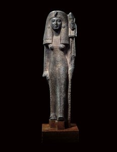 Standard Bearing Statue of Queen Nefertari by Egyptian 19th Dynasty