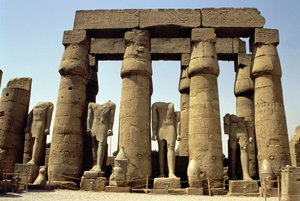 Statues of Ramesses II and Papyrus-Bud Columns in the Peristyle Court, New Kingdom, c.1297-1185 BC