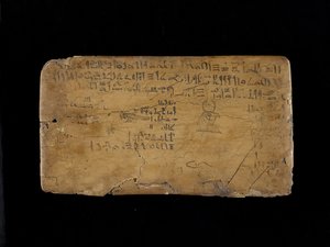 Writing Board with Lines from The Hymn to the Nile Flood by Egyptian 19th Dynasty