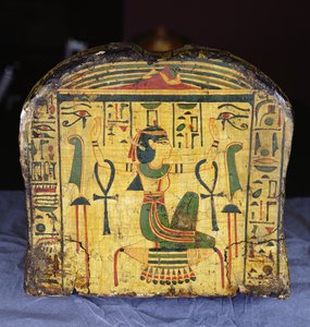 Detail of the foot end of the outer coffin base of the mummy of Nesyamun, possibly found at Deir El-Bahri, New Kingdom, c.1100 BC by Egyptian 20th Dynasty