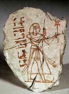 Egyptian Antiquity: Ostrakon Representing a Princess of the Ramessid Period