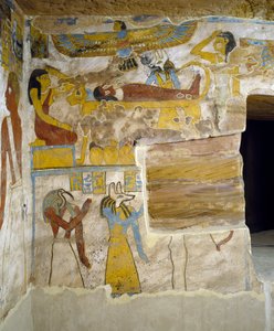 Murals of Burial Chamber of Tomb of Pa Nentwy by Egyptian 26th Dynasty