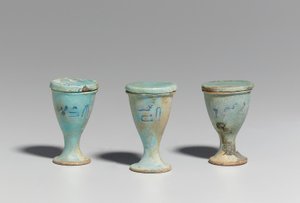 Three cups, 664-30 BC, Late - Ptolemaic Period by Egyptian 26th Dynasty