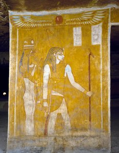 Wall paintings from Tomb of Pa Nentwy, Bahariya Oasis, Giza, Egypt. Egyptian Civilisation, 26th Dynasty, 663-525 BC