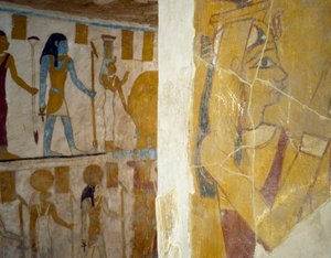 Wall Paintings from Tomb of Pa Nentwy by Egyptian 26th Dynasty