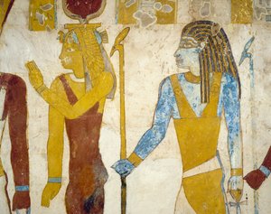 Wall paintings from Tomb of Pa Nentwy, Bahariya Oasis, Giza, Egypt