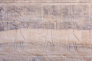 Reliefs at Philae Temple, Aswan, Egypt by Egyptian 30th Dynasty