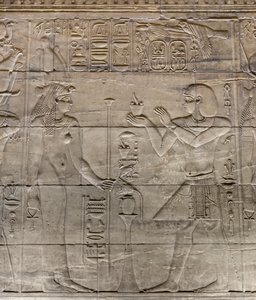 Reliefs in the Inner Sanctuary, Philae Temple, Aswan, Egypt