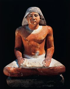 Statue of a Seated Scribe from the Necropolis of Saqqara, 5th Dynasty, Ancient Egypt by Egyptian 5th Dynasty