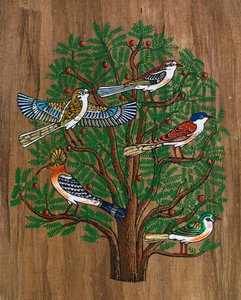 Egyptian Papyrus: Birds on a Tree