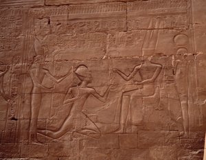 Egyptian Antiquity: Relief Decorating the Walls of the Temple of Karnak, Egypt