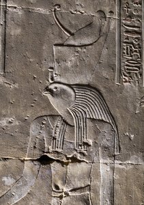 Horus with the Wrecked Crown, Temple of Horus in Edfu by Egyptian Egyptian