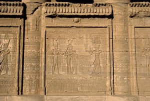 Egyptian antiquity: Roman mammisi commemorating the birth of Ihy, son of Isis. Temple of Hathor, Denderah, Egypt by Egyptian Ptolemaic Period