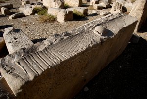 Egyptian Antiquity: Architrave of the Temple Dedicated to Hathor, Denderah, Egypt by Egyptian Ptolemaic Period