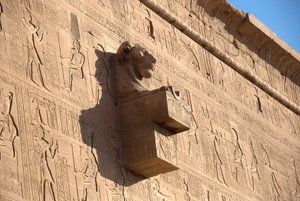 Lion-Head Gargoyle, Temple of Hathor, Denderah, Egypt by Egyptian Ptolemaic Period
